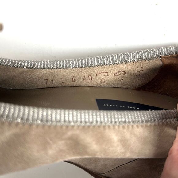 FRAU Suede Leather Wedge Pump Taupe Python Snake Print Toe IT 40 US 8 - Picture 11 of 16